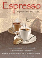 Espresso Talianska káva Kovový plagát ako darček Espresso Talianska káva Kovový plagát ako darček