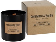Cédrovo-vanilková sviečka 34h + drevený knôt