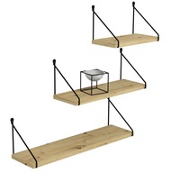 LOFT TRIO Závesná nástenná polica 15cm Sada 3 ks LOFT TRIO Závesná nástenná polica 15cm Sada 3 ks