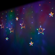 LED svetelný záves hviezdy 2,5m 138LED viacfarebný LED svetelný záves hviezdy 2,5m 138LED viacfarebný