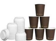 Papierové poháre COFFEE 4 YOU 300ml 100ks + vrchnáky Papierové poháre COFFEE 4 YOU 300ml 100ks + vrchnáky