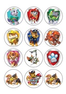 Potlač cukrovinkovej pasty na tortu Paw Patrol Cupcakes 12 Potlač cukrovinkovej pasty na tortu Paw Patrol Cupcakes 12