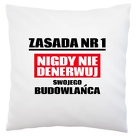 Neobťažujte svojho staviteľa biely vankúš Neobťažujte svojho staviteľa biely vankúš