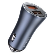 Baseus Golden Contactor Pro nabíjačka do auta, 2x USB, 40W (sivá)