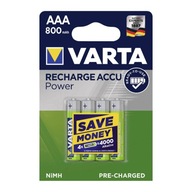 4x AAA/R03 BATÉRIA 1,2V VARTA 800mAh READY2USE 4x AAA/R03 BATÉRIA 1,2V VARTA 800mAh READY2USE