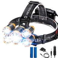 ČELOVÁ LAMPA 5x LED ČELOVÁ LAMPA XM-L T6 CREE 18650 ČELOVÁ LAMPA 5x LED ČELOVÁ LAMPA XM-L T6 CREE 18650