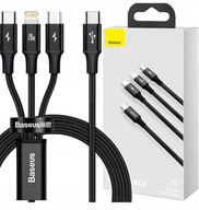 BASEUS KÁBEL USB-C 3V1 MICROUSB LIGHTNING USB-C PD 20W IPHONE 1,5M BASEUS KÁBEL USB-C 3V1 MICROUSB LIGHTNING USB-C PD 20W IPHONE 1,5M