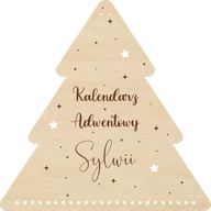 ADVENTNÝ KALENDÁR drevený podklad gravírovaný názov ADVENTNÝ KALENDÁR drevený podklad gravírovaný názov