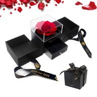 Darčeková krabička na šperky s červenou ružou