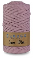 Spletená Šnúrka PRE MACRAME DITY RUŽOVÁ 100m 3mm Spletená Šnúrka PRE MACRAME DITY RUŽOVÁ 100m 3mm