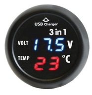 12/24 voltmeter, vnútorný teplomer, nabíjačka 12/24 voltmeter, vnútorný teplomer, nabíjačka