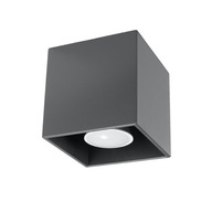 Moderné antracitové podkrovné štvorcové stropné svietidlo GU10 QUAD 1 Sollux Moderné antracitové podkrovné štvorcové stropné svietidlo GU10 QUAD 1 Sollux