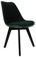Čalúnená drevená stolička Mia Black zelená
