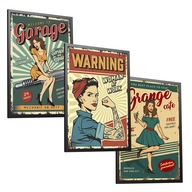 RETRO GARÁŽ sada 3 ks plagátov 50x70 do izby RETRO GARÁŽ sada 3 ks plagátov 50x70 do izby