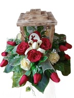 Lucerna Kvety na hrob ZLOŽENIE kytica KRÉMOVÁ
