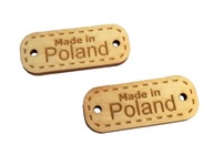 Drevená etiketa Made in Poland 18x45mm 10