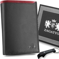 Pánska vertikálna kožená peňaženka, čierna, elegantná, ochrana RFID kartou ZAGATTO Pánska vertikálna kožená peňaženka, čierna, elegantná, ochrana RFID kartou ZAGATTO
