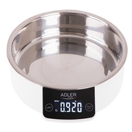 Elektronická kuchynská miska na váhu 900ml 1g/5kg LCD z nerezovej ocele Adler Elektronická kuchynská miska na váhu 900ml 1g/5kg LCD z nerezovej ocele Adler