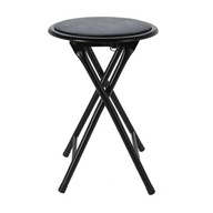 Skladacia KUCHYŇSKÁ TABULKA Okrúhly sedák, čierny kovový LOFT STOOL Skladacia KUCHYŇSKÁ TABULKA Okrúhly sedák, čierny kovový LOFT STOOL