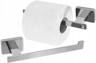 Strieborný lesklý kovový držiak na toaletný papier