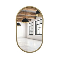 Oválne zlaté podkrovné zrkadlo 45x80 cm