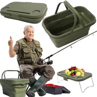 SILIKÓNOVÝ KOŠÍK S POKRÝM A RÚČKAMI SKLADACÍ STÔL BOX NA RYBY CAMPING SILIKÓNOVÝ KOŠÍK S POKRÝM A RÚČKAMI SKLADACÍ STÔL BOX NA RYBY CAMPING