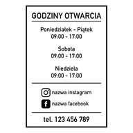 Nálepka s otváracími hodinami | 40x60cm | W41 Nálepka s otváracími hodinami | 40x60cm | W41