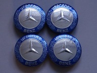 4 x Emblémy pre MERCEDES 56 mm strieborné modré ráfiky 4 x Emblémy pre MERCEDES 56 mm strieborné modré ráfiky