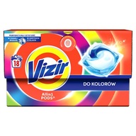 Vizir Laundry Capsules + Sila na odstraňovanie škvŕn Všetko v 1 pre farbu 18 kapsúl