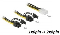 Napájací kábel Delock PCI-E 1x6pin -> 2x8pin Napájací kábel Delock PCI-E 1x6pin -> 2x8pin