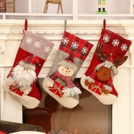 Sada 3 x vianočné ponožky 3D Santa Claus snehuliak sob 22x46 cm Veľký XXL Sada 3 x vianočné ponožky 3D Santa Claus snehuliak sob 22x46 cm Veľký XXL