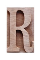 Drevené písmeno, dub, 3D drevené pečiatky, 20 cm