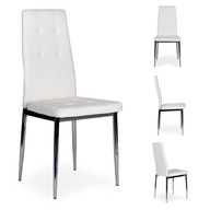 Biele stoličky set chrómových stoličiek do obývačky 4x