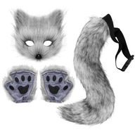 Karnevalová súprava plyšovej masky z umelej kožušiny Fox Tail Cat Wolf Karnevalová súprava plyšovej masky z umelej kožušiny Fox Tail Cat Wolf