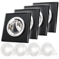 4x STROPNÉ SVÍTIDLO, DEKORATÍVNY SKLENÝ RÁM OČI + GU10 LED ŽIAROVKA 4x STROPNÉ SVÍTIDLO, DEKORATÍVNY SKLENÝ RÁM OČI + GU10 LED ŽIAROVKA