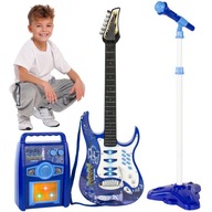 Elektrická gitara so zosilňovačom a mikrofónom Elektrická gitara so zosilňovačom a mikrofónom