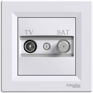 Asfora TV-SAT koncová zásuvka s rámom anténna stena 1dB WHITE SCHNEIDER Asfora TV-SAT koncová zásuvka s rámom anténna stena 1dB WHITE SCHNEIDER