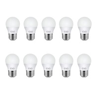 LED ŽIAROVKY E27 G45 5W STUDENÁ CW SADA 10 KS