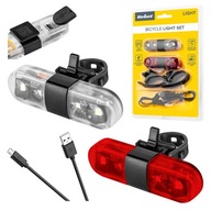 Zadné predné LED svetlo na bicykel USB 2 ks Rebel Zadné predné LED svetlo na bicykel USB 2 ks Rebel