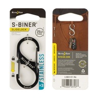 Nite Ize - S-Biner SlideLock Stainless Steel #3 Carabiner - Black Nite Ize - S-Biner SlideLock Stainless Steel #3 Carabiner - Black