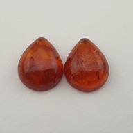 Baltský jantárový pár kabošonov ~12x10 mm č.146 Baltský jantárový pár kabošonov ~12x10 mm č.146