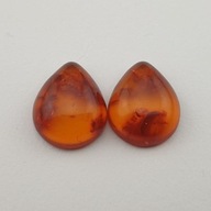 Baltský jantárový pár kabošonov ~12x10 mm č.159 Baltský jantárový pár kabošonov ~12x10 mm č.159