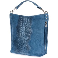 Veľká semišová kožená taška CROCO shopper