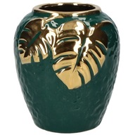 Keramická váza 16 cm fľaša zelená