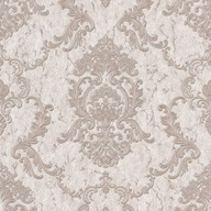 Tapeta na stenu moderný barokový ornament hnedá béžová glamour trblietky Tapeta na stenu moderný barokový ornament hnedá béžová glamour trblietky