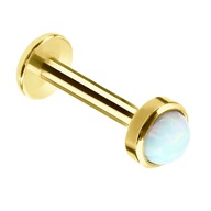 Labret s bielym opálom - Niť 1,2/6/4 zlato Labret s bielym opálom - Niť 1,2/6/4 zlato