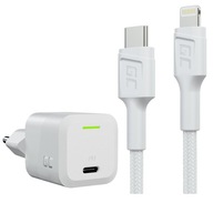 Biely USB-C - Lightning MFi kábel 1m + nabíjačka GaN 33W napájanie Biely USB-C - Lightning MFi kábel 1m + nabíjačka GaN 33W napájanie