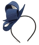 čelenka fascinator, tmavo modrá, elegantná, veľká špirála čelenka fascinator, tmavo modrá, elegantná, veľká špirála
