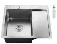 Oceľový drez LIDZ 6350L s odkvapkávačom + dávkovač Oceľový drez LIDZ 6350L s odkvapkávačom + dávkovač