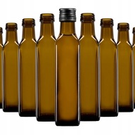 40x MARASCA SQUARE Fľaše 250 ml 0,25L na OLIVOVÝ OLEJ LIKÉRY HNEDÉ VÍNO
